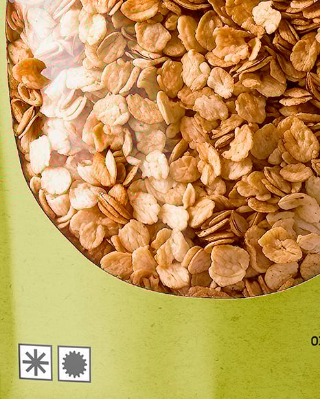 Kraft Pouch with Granola Mockup