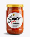 Glass Jar with Marinara Sauce Mockup