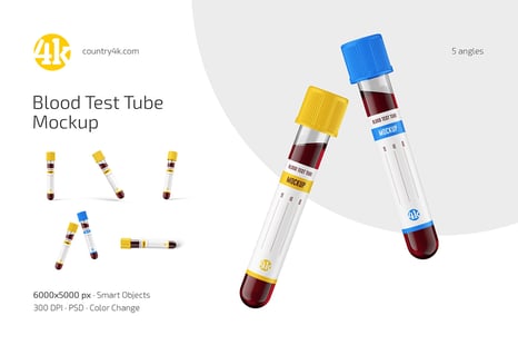 Blood Test Tube Mockup Set