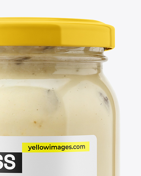 Clear Glass Jar with Clam Chowder Mockup