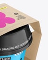 Plastic Container With Kraft Label Mockup