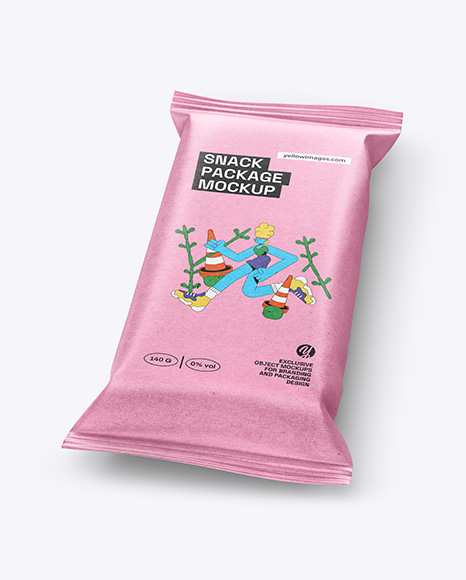 Kraft Paper Snack Package Mockup