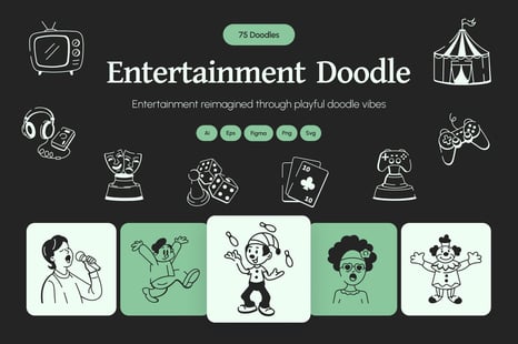 Entertainment Doodle Icon Set - Graphics