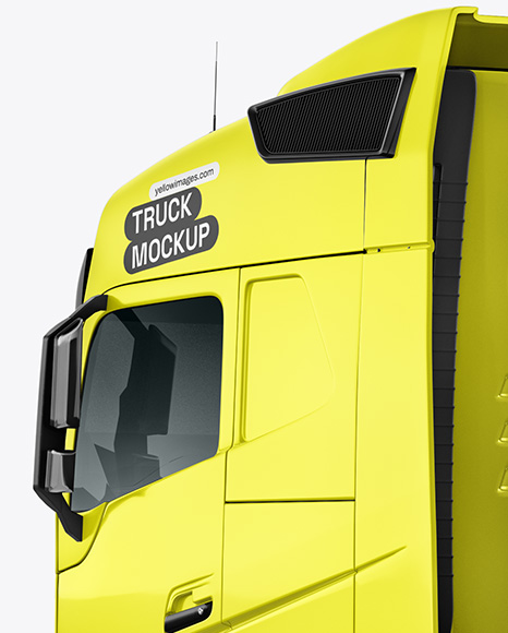 Semi Trailer Truck Mockup - Back Half Side View