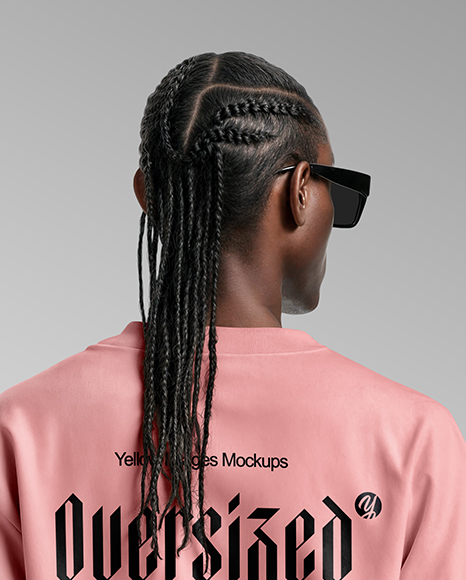 Black Man Wearing an Oversize Sweatshirt and Jeans Mockup