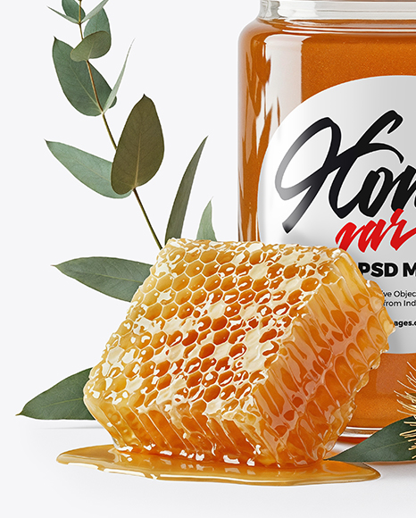 Jar with Eucalyptus Honey Mockup