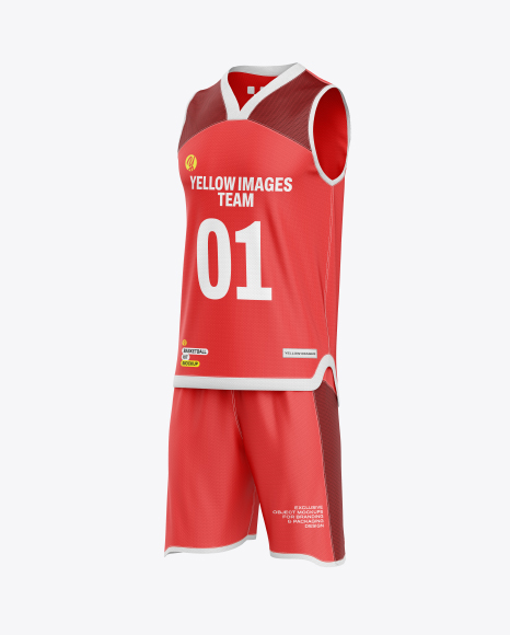 Basketball Kit Mockup - Half Side View