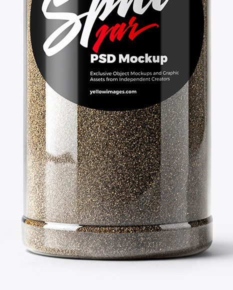 Spice Jar with Grounded Black Pepper Mockup
