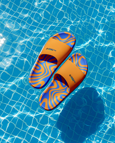 Slide Sandals in the Pool Mockup