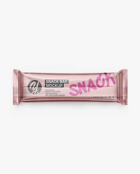 Matte Metallic Snack Package Mockup - Cookie packaging mockup
