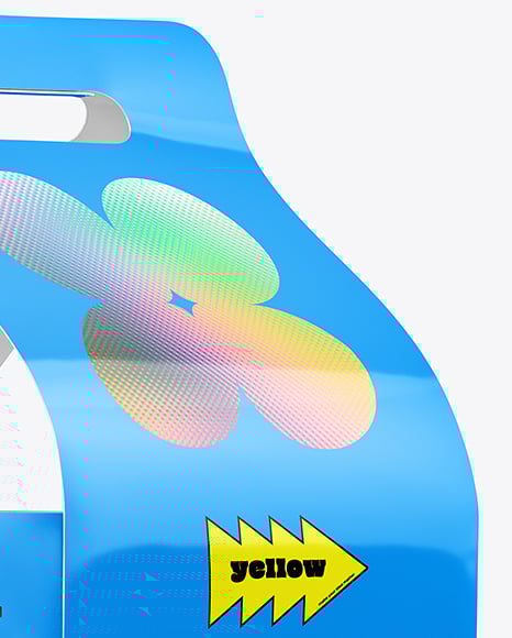 Glossy Paper Packaging with Handles Mockup