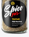 Glass Spice Jar with Thyme Mockup