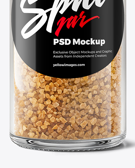 Glass Jar with Smoked Sea Salt Mockup