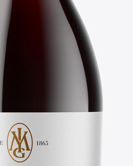 Clear Glass Red Wine Bottle Mockup