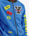 Black Man Wearing Bomber Jacket and Jeans Mockup