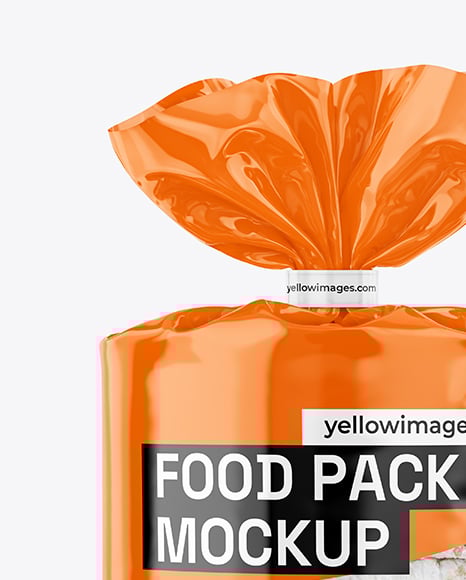 Transparent Package with Puffed Cakes Mockup