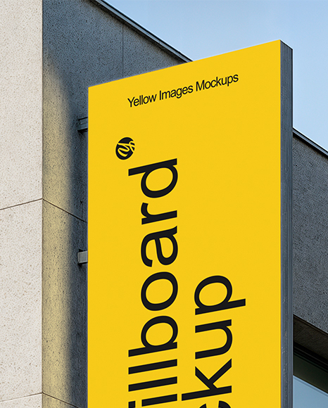 Outdoor Vertical Building Billboard Mockup