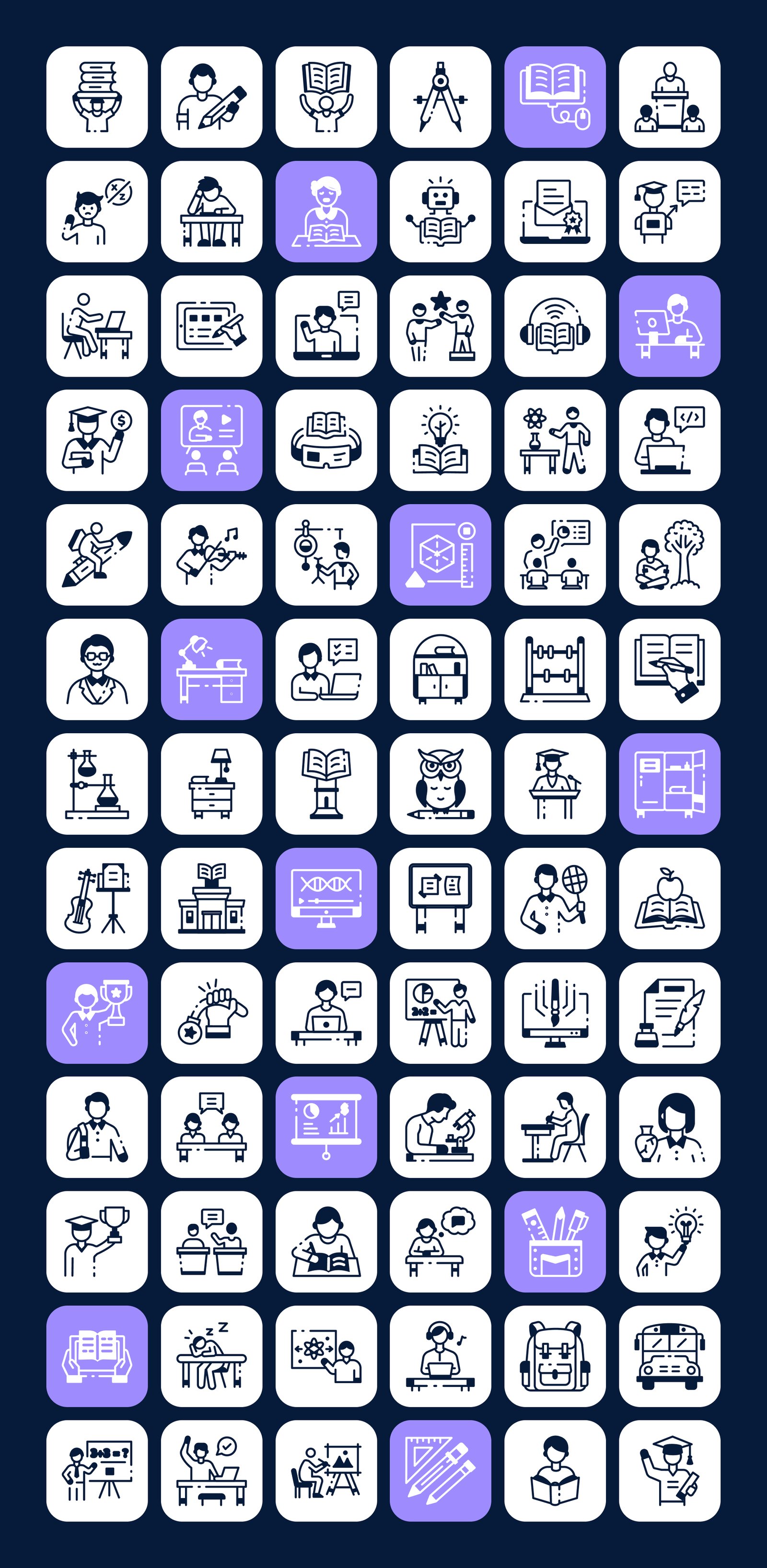 School Education Icons Set