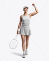 Woman Wearing Tennis Uniform Mockup