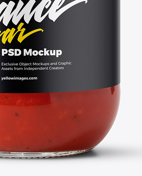 Glass Jar Filled Pizza Sauce Mockup