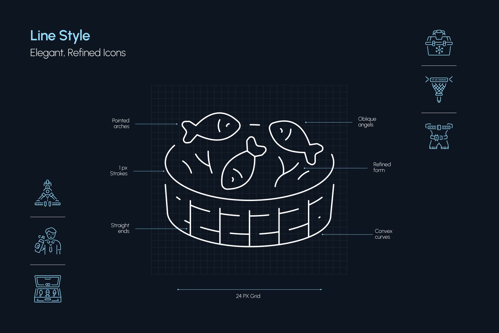 Fishing Icon Art Set