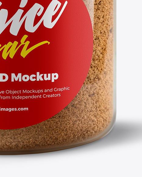 Glass Jar with Ground Nutmeg Mockup