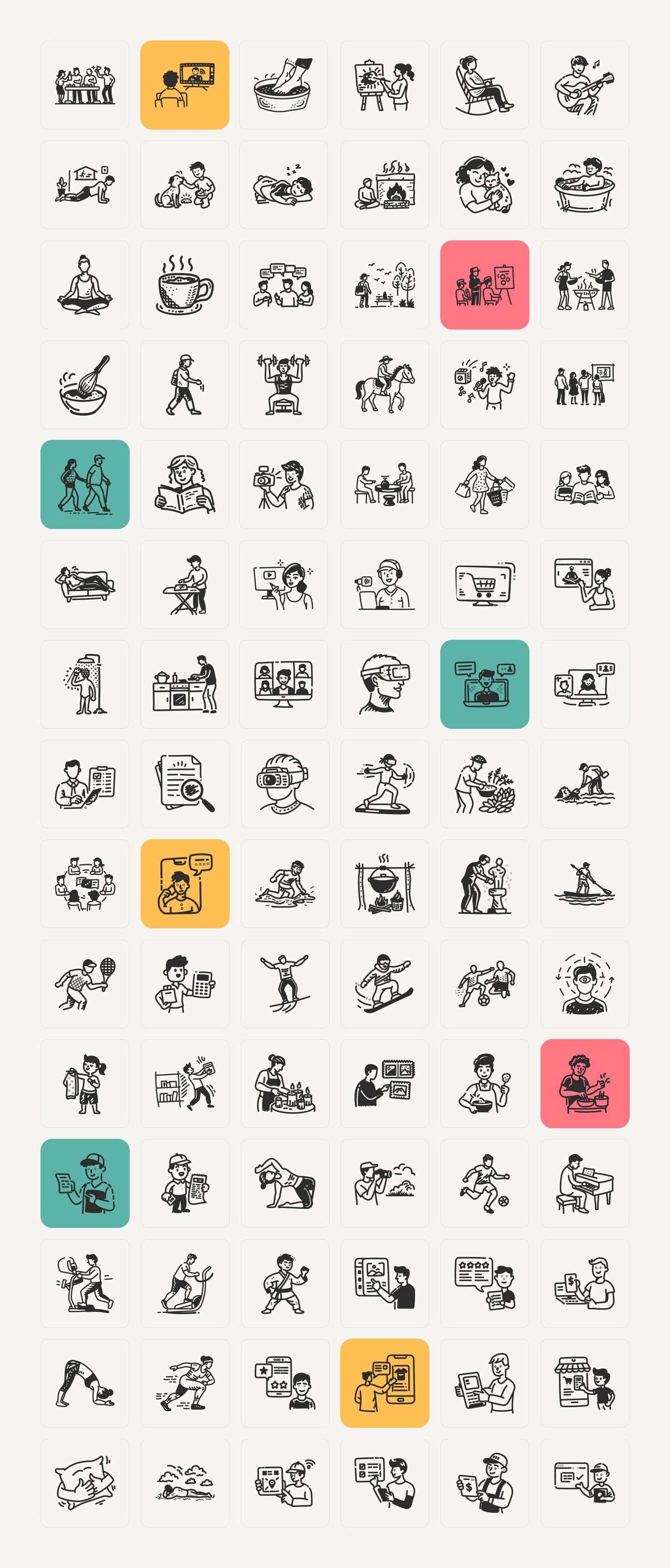 Daily Lifestyle Icon Set