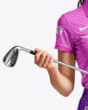 Woman Wearing Golf Shirt and Skirt Mockup