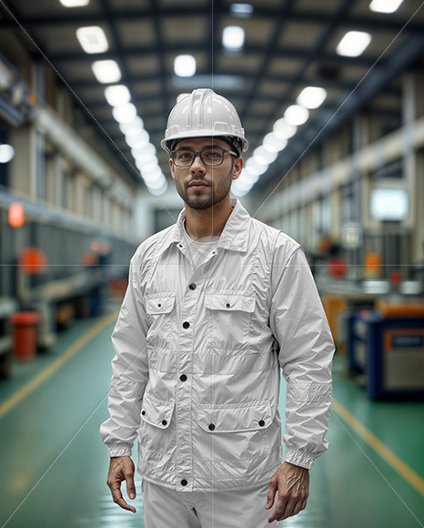 Man Wearing a Working Overalls Mockup