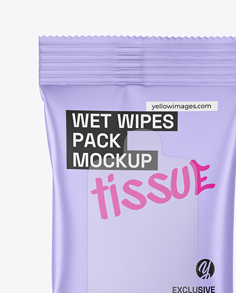 Matte Wet Wipes Pack Mockup