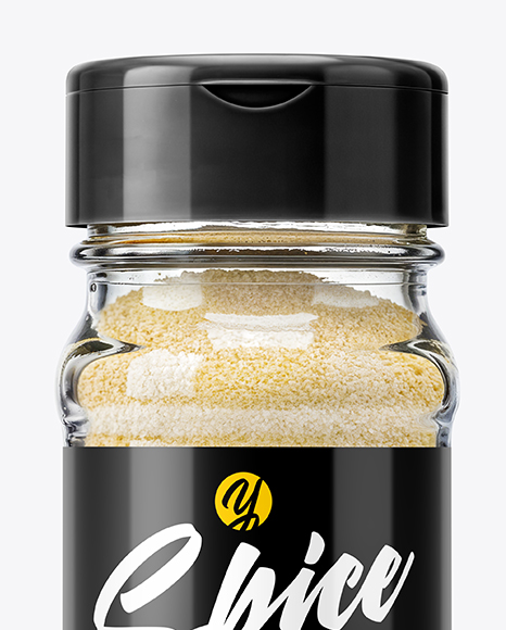 Spice Glass Jar with Garlic Powder Mockup