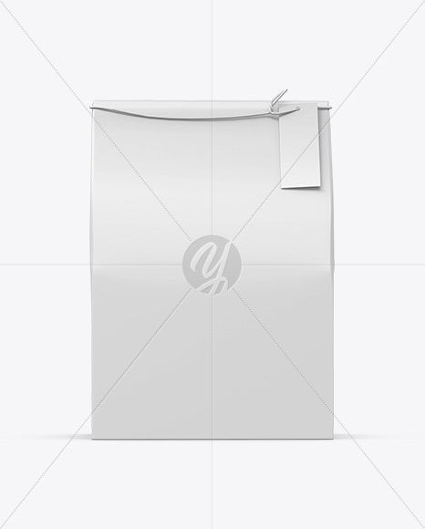 Paper Bag with Label Mockup – Front View