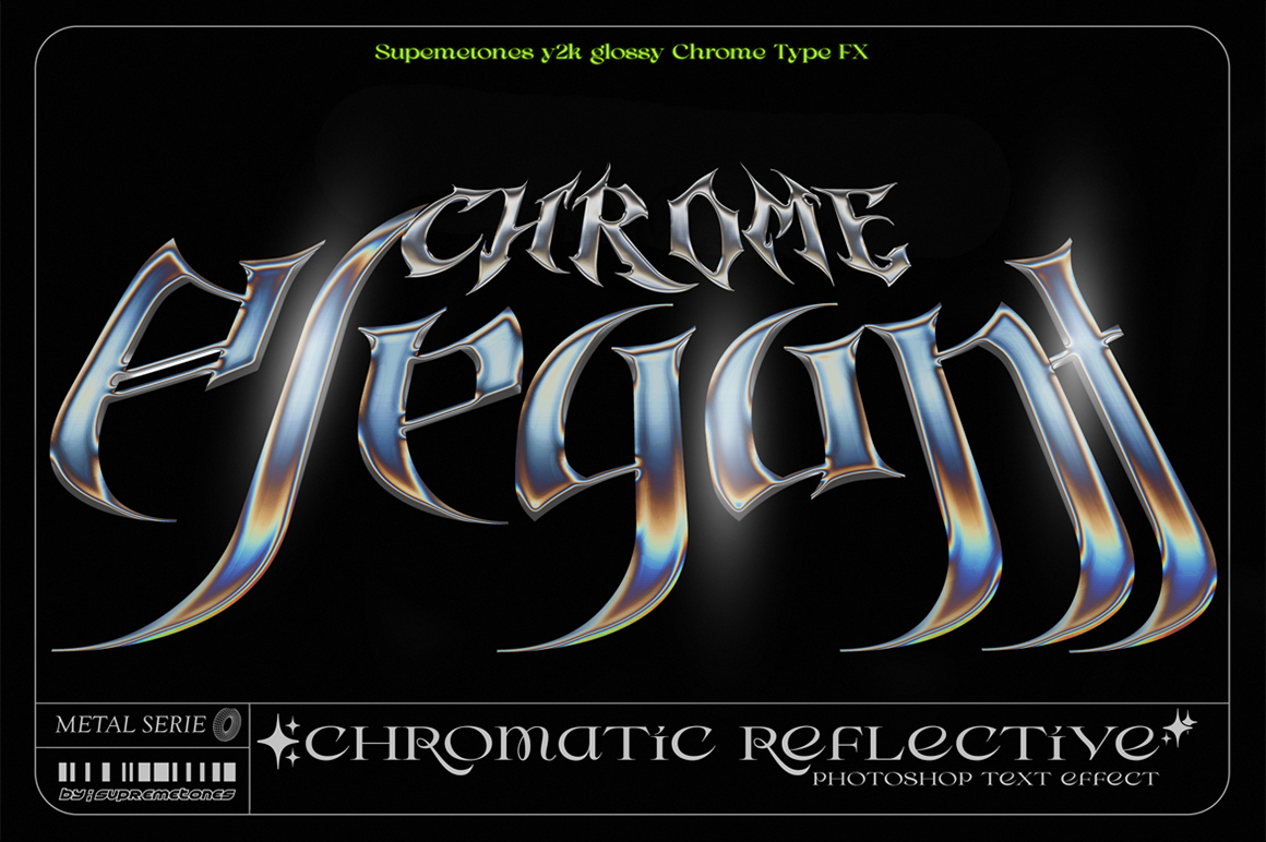 3D Chromatic Reflective Photoshop Text Effects