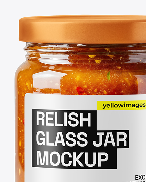 Jar with Sweet Relish Sauce Mockup