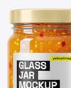 Glass Jar with Hot Pepper Jelly Mockup