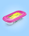 Clear Plastic Container with Glossy Plastic Lid Mockup