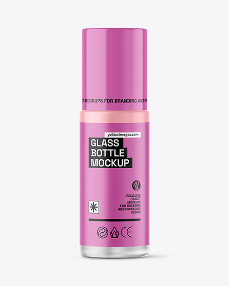 Frosted Glass Cosmetic Bottle with Pump Mockup