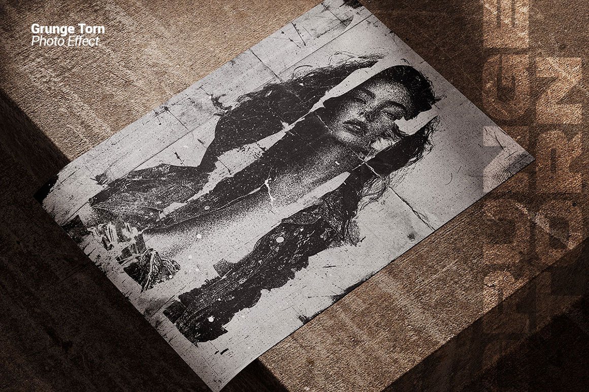 Grunge Torn Photo Effect
