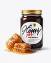 Glass Jar with Dark Eucalyptus Honey Mockup