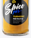 Glass Spice Jar with Turmeric Mockup