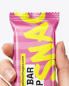 Matte Snack Bar in a Hand Mockup