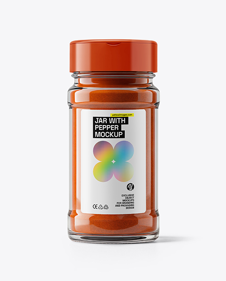 Glass Jar with Chili Powder Mockup - Pint glass mockup