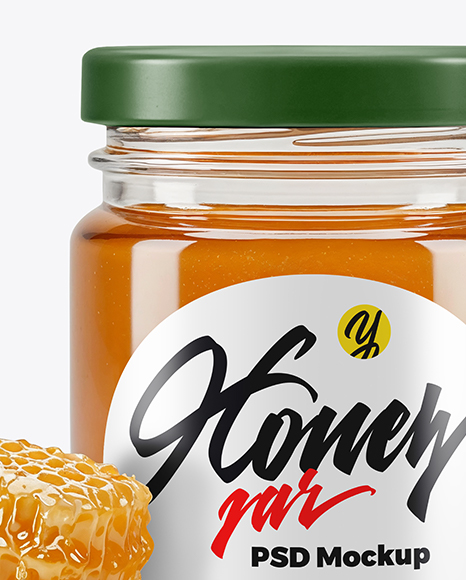 Glass Jar with Eucalyptus Honey Mockup