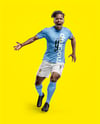 Soccer Player Wearing a Full Kit Mockup