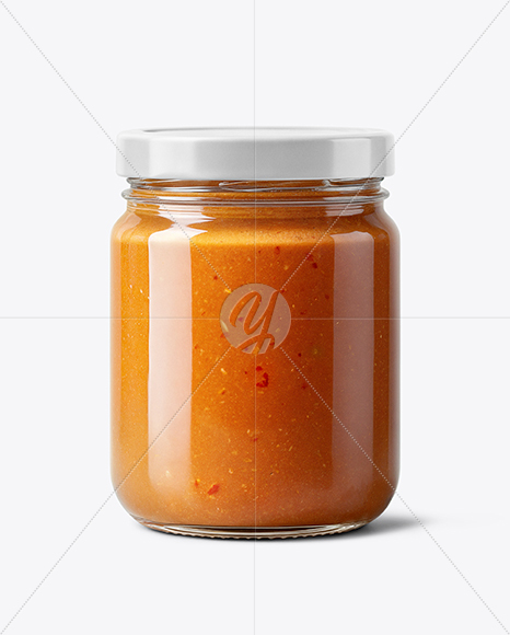 Clear Glass Jar with Lobster Bisque Mockup