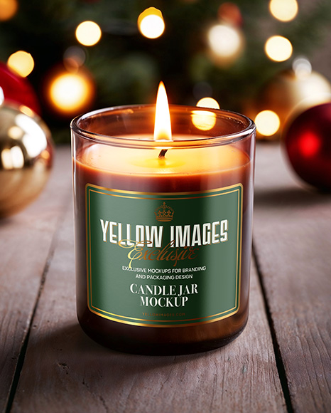 Candle Mockup - Christmas mockup