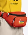 Woman Wearing T-Shirt with Fanny Pack Mockup