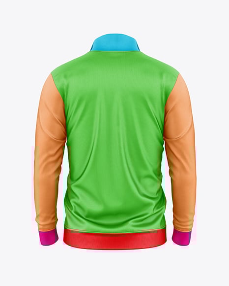 Long Sleeve Track Jacket Mockup - Back View