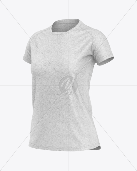 Heather T-Shirt Mockup - Half Side View