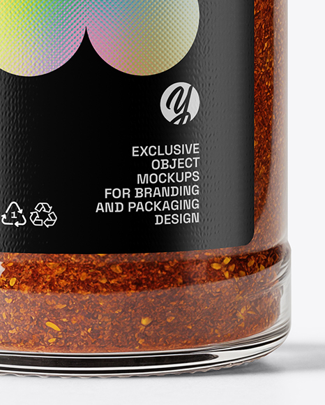 Clear Glass Jar with Cajun Seasoning Mockup